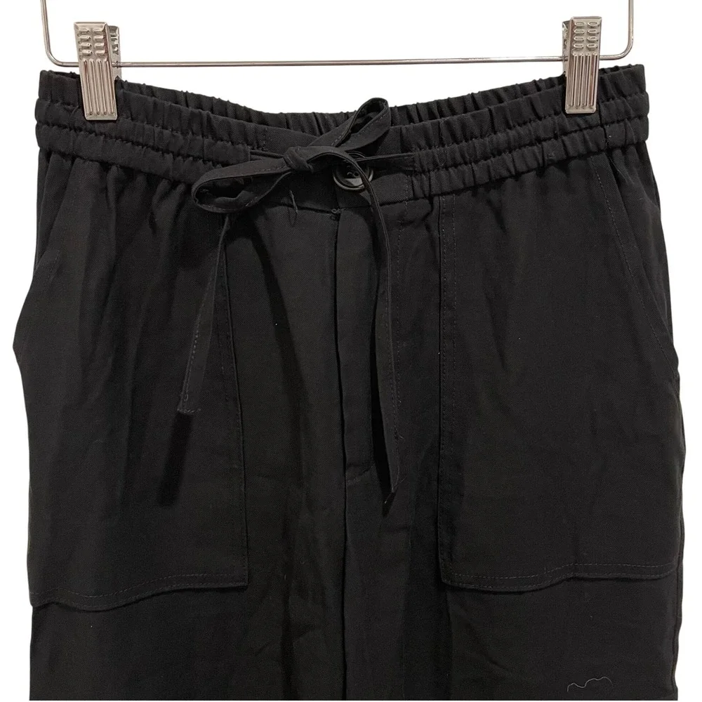 ZARA Black Cargo Pants Drawstring Waist Pockets Jogger Style Women's‎ Small
